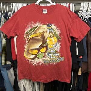 Vintage 2007 Corona Extra 'See Ya On The Flipside' Red Graphic T-Shirt, Size M